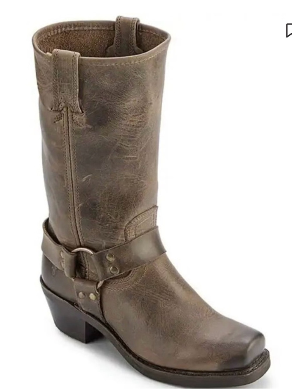 $498 FRYE WOMEN'S HARNESS OILED WESTERN BOOTS BROAD SQUARE TOE 6.5-7 Narrow